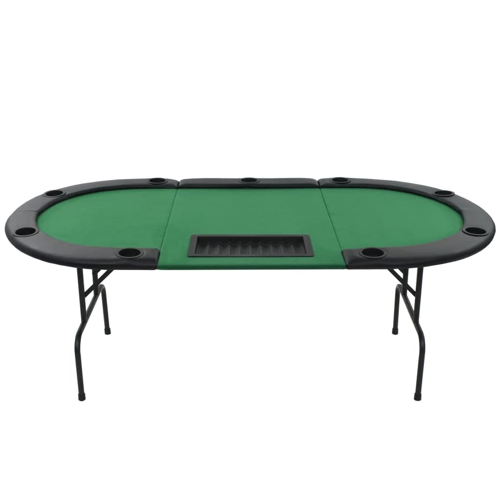 ZQQLVOO Poker Table,9-Player Folding Poker Table,Folding Leisure Game Table,Texas Holdem Table,Game Table,Portable Casino Table for Game Room,3 Fold Oval Green