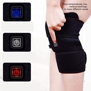 Demeras Heated Knee Brace Wrap, USB Power Supply 3 Gears Electric Heat Knee Support Cotton Portable with Hook and Loop for Keep Warm for Adults