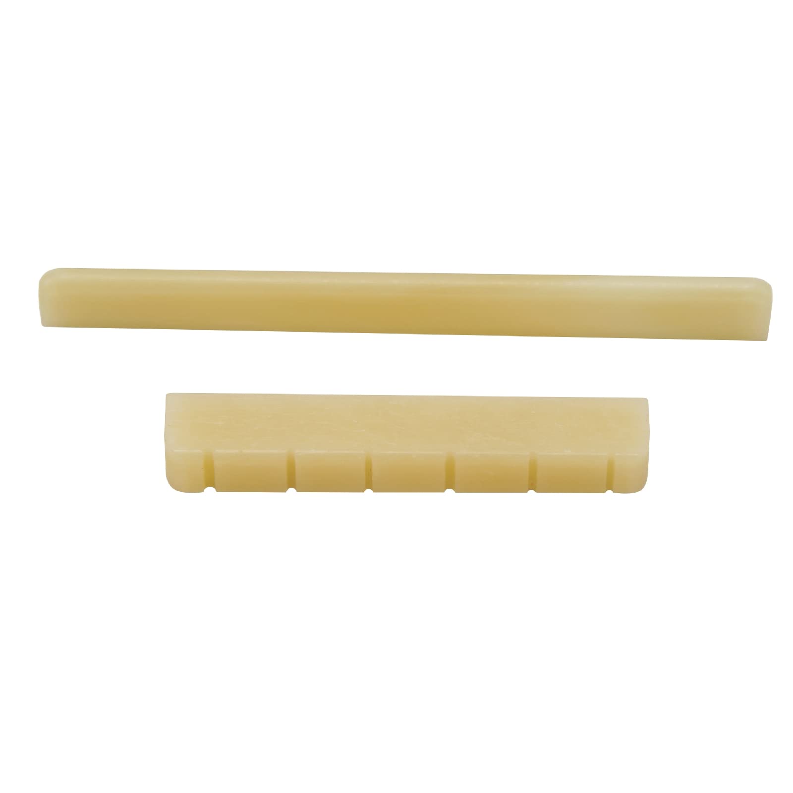 Miwayer Classical Guitar Bridge Unbleached Bone 6 Strings Saddle and Nut Made of Real Natural Bone (Classical Bridges 1 pair)