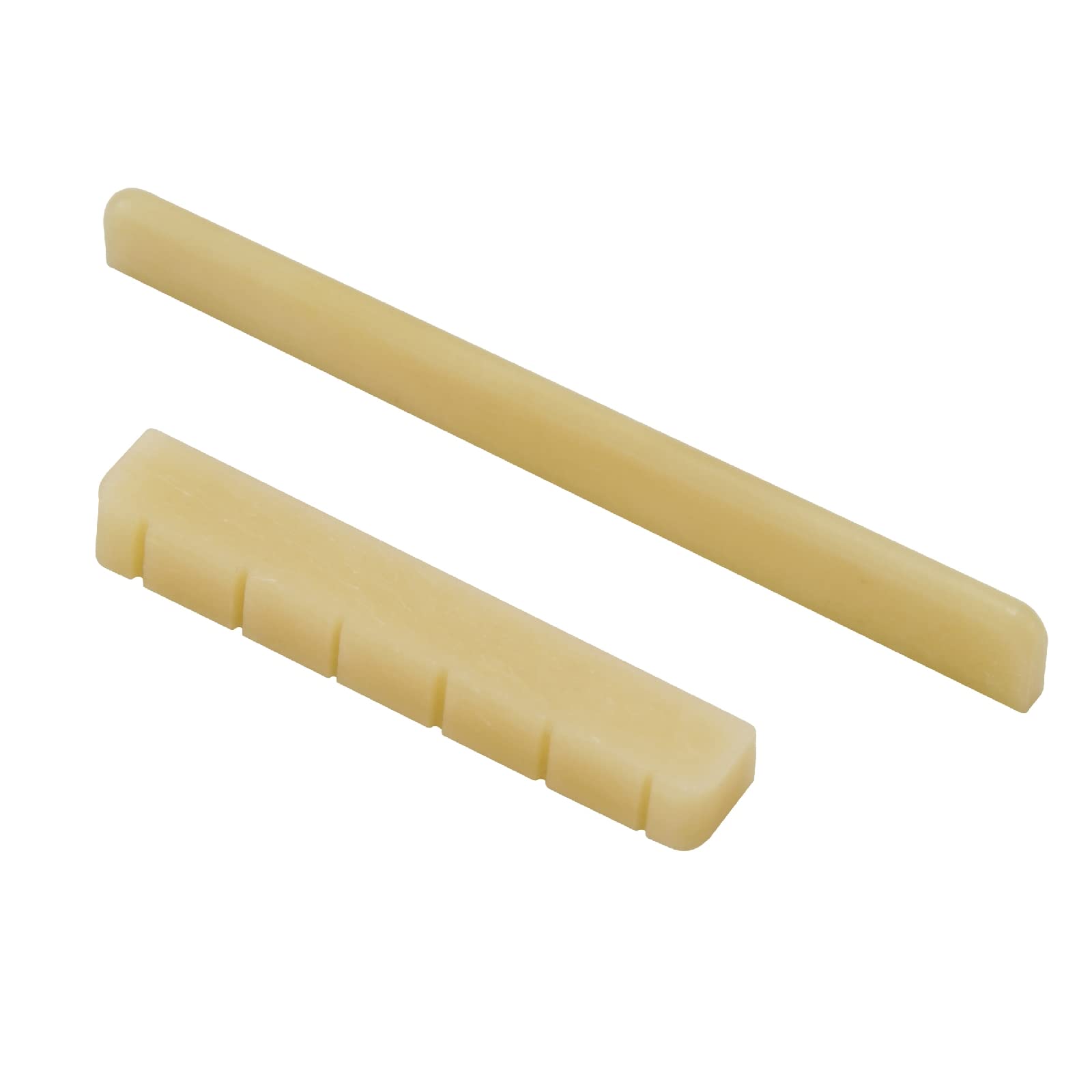 Miwayer Classical Guitar Bridge Unbleached Bone 6 Strings Saddle and Nut Made of Real Natural Bone (Classical Bridges 1 pair)