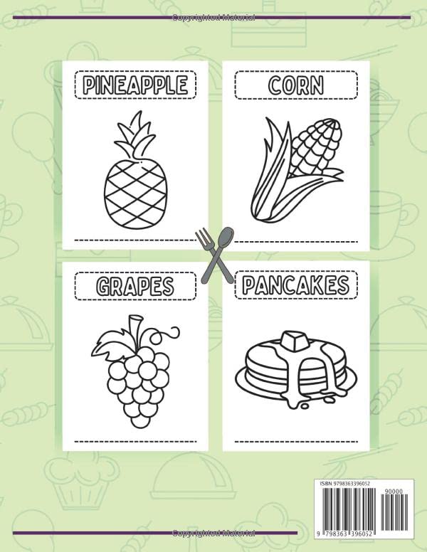 First Foods Coloring Book for Toddlers: 50 Cute, Easy, and Fun Designs for Toddlers and Preschoolers