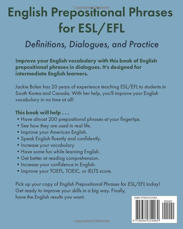 English Prepositional Phrases for ESL/EFL: Definitions, Dialogues, and Practice (Learn English for Adults)