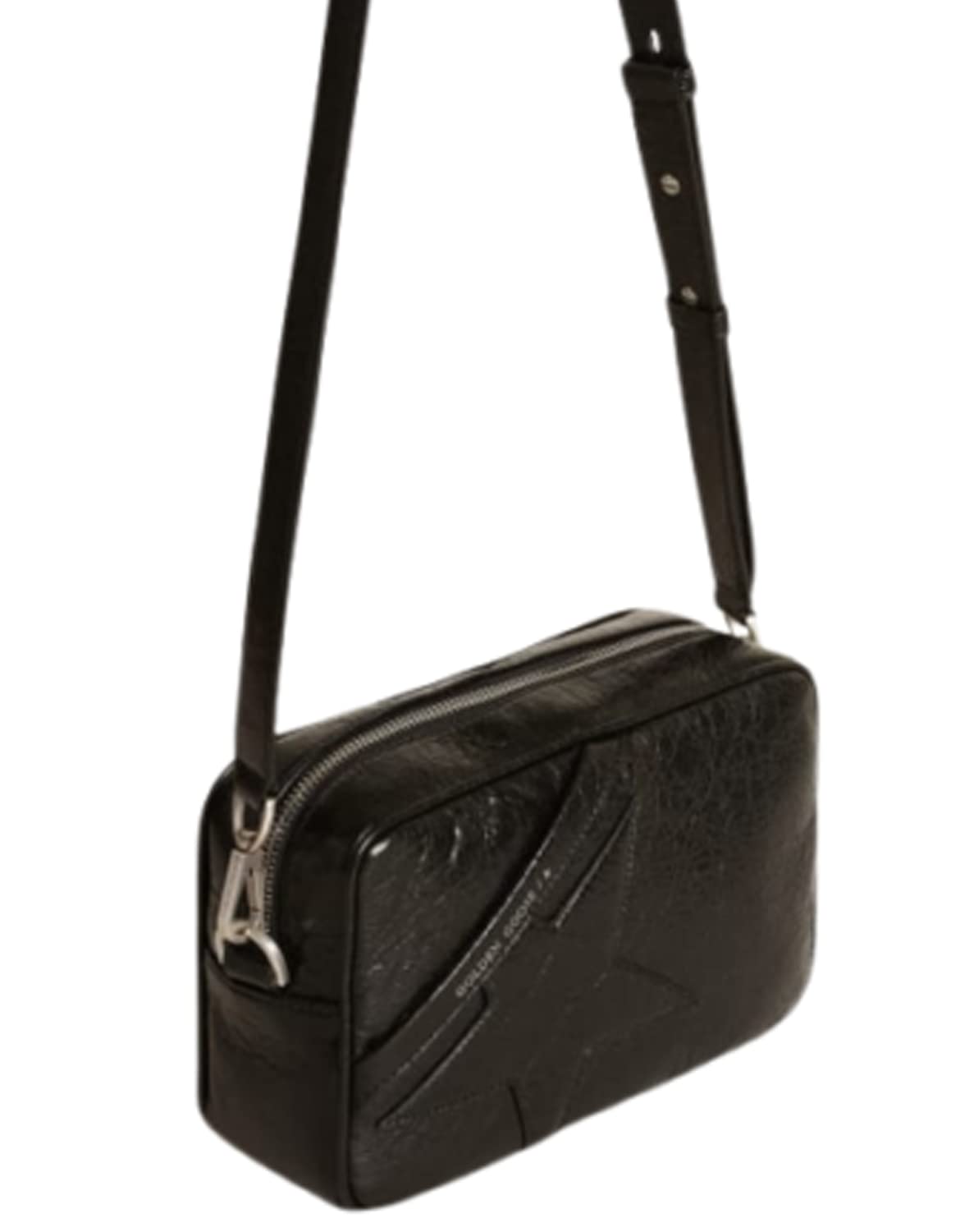 Golden Goose Star Bag Wrinkled Lamb Leather Body And Star Womens Bag - Black