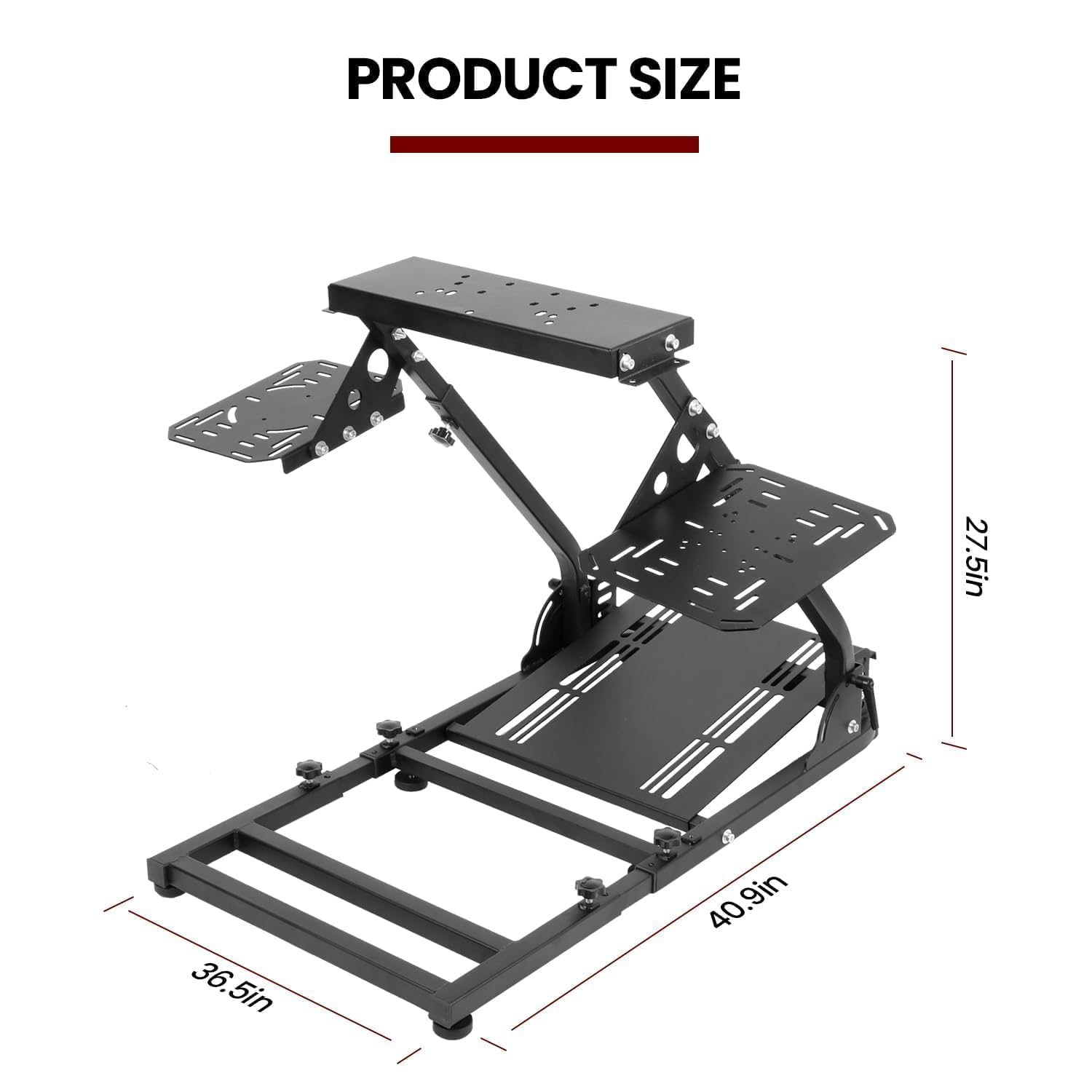 Supllueer Foldable Flight Sim Stand with Multiple Shift Panels fit for Logitech X52 X56 G27 G29, Thrustmaster Hotas Warthog, Flight Simulator Cockpit without Wheel Pedal Shifter Seat