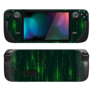 PlayVital Full Set Protective Skin Decal for Steam Deck LCD, Custom Stickers Vinyl Cover for Steam Deck OLED - Messy Code