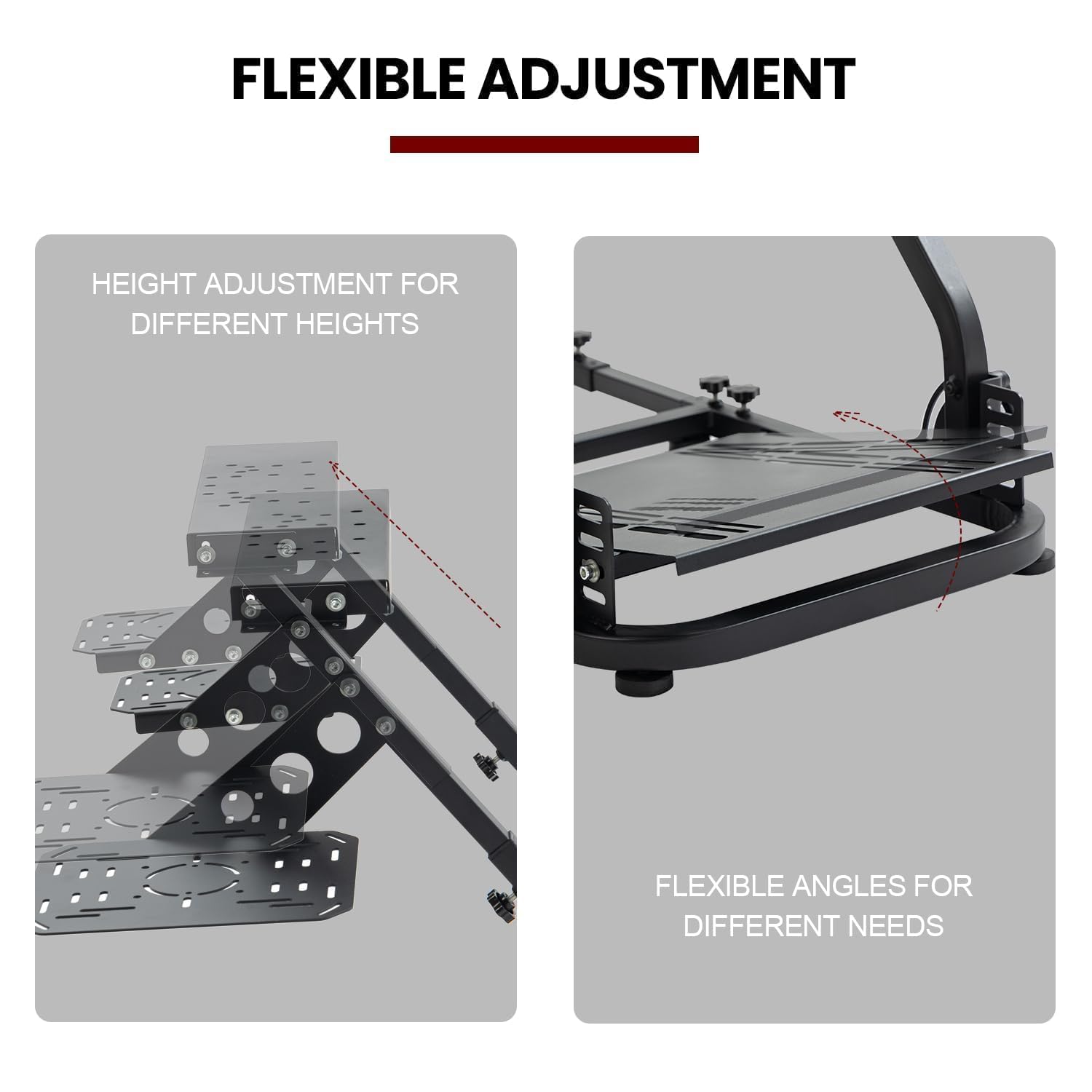 Supllueer Foldable Flight Sim Stand with Multiple Shift Panels fit for Logitech X52 X56 G27 G29, Thrustmaster Hotas Warthog, Flight Simulator Cockpit without Wheel Pedal Shifter Seat