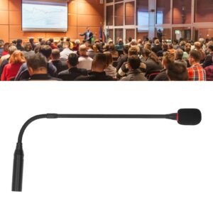 KIMISS Microphone, Podium Microphone 17.7in Flexible Noise Reduction Plug in Desktop Condenser Microphone with Power Indicator for Meeting Rooms