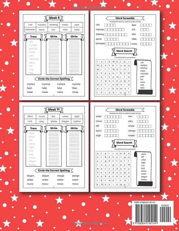 Spelling Weekly Practice Grade 3: Spelling Practice Worksheets for 3rd Grade, Over 360 Spelling Words Including Games and Activities to Improve Vocabulary and Reading Skills