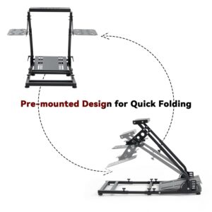 Supllueer Foldable Flight Sim Stand with Multiple Shift Panels fit for Logitech X52 X56 G27 G29, Thrustmaster Hotas Warthog, Flight Simulator Cockpit without Wheel Pedal Shifter Seat