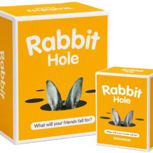 RABBIT HOLE Party Game + Expansion Set - The “What Will Your Friends Fall for?” Family Card Game - for Kids, Tweens, Teens, College Students, Adults, Fun Parties and Board Games Night with Your Group