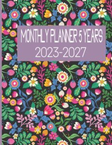 5 year planner 2023-2027: 5 years monthly planner 60 months calendar agenda schedule organizer, to do list, contact, password log, birthday log