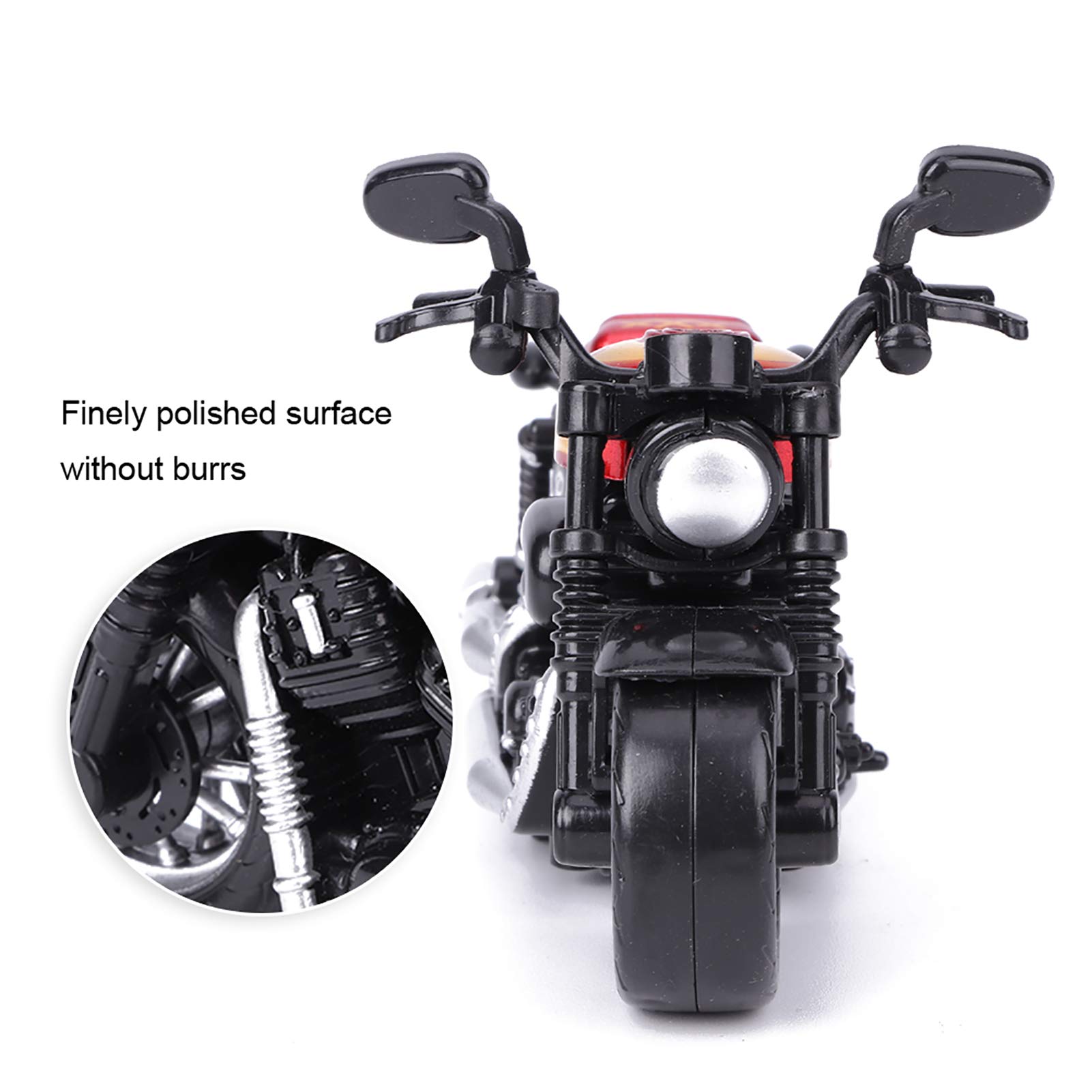 Motorcycle Model, Alloy Small Motorbike Car Model Pull Back Miniature Powered Model Collection Cake Toppers Ornaments Birthday Gift Party Favors Supplies Adults Motorcycle Fan(red)