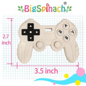 BIGSPINACH Baby Game Controller Teether Toy Silicone Teething Toy for Gamer Parents and Future Gamer Kids Cool Gaming Stuff (Blue+Black)