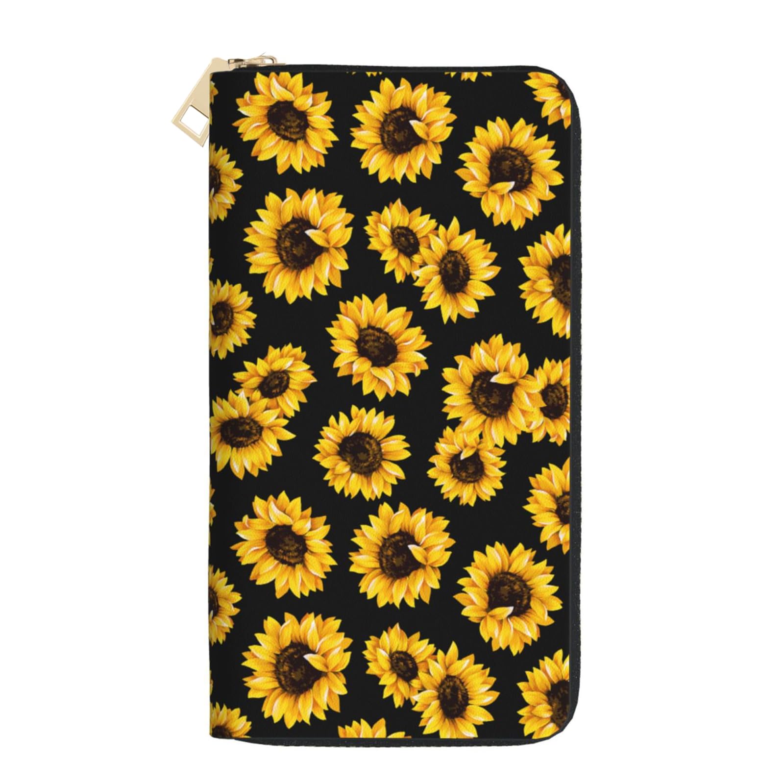 Qwalnely Sunflower Wallet PU Leather, Sunflower Purse Phone Money Credit Card Holder