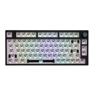 EPOMAKER TH80 Pro Wireless Barebones Keyboard Kit, 75% Hot Swap Mechanical Keyboard Kit, Bluetooth 5.0/2.4GHz/Wired RGB Gaming Keyboard, South-Facing LEDs for Win/Mac/PS5/PS4/Xbox (Black)