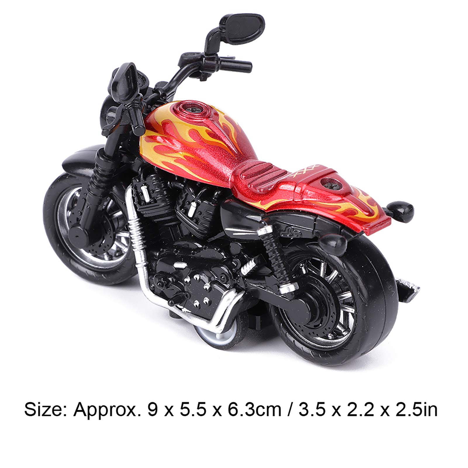 Motorcycle Model, Alloy Small Motorbike Car Model Pull Back Miniature Powered Model Collection Cake Toppers Ornaments Birthday Gift Party Favors Supplies Adults Motorcycle Fan(red)