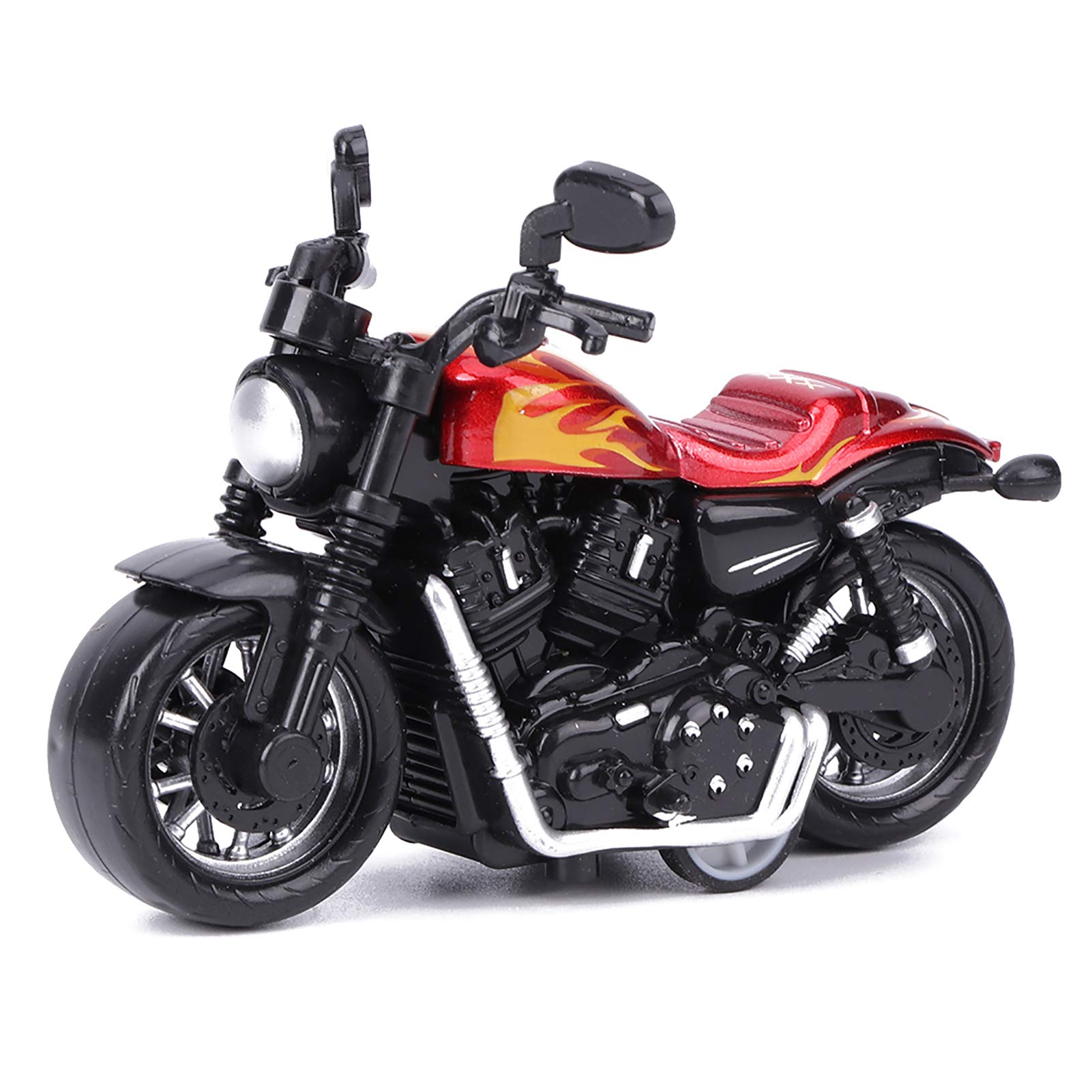 Motorcycle Model, Alloy Small Motorbike Car Model Pull Back Miniature Powered Model Collection Cake Toppers Ornaments Birthday Gift Party Favors Supplies Adults Motorcycle Fan(red)