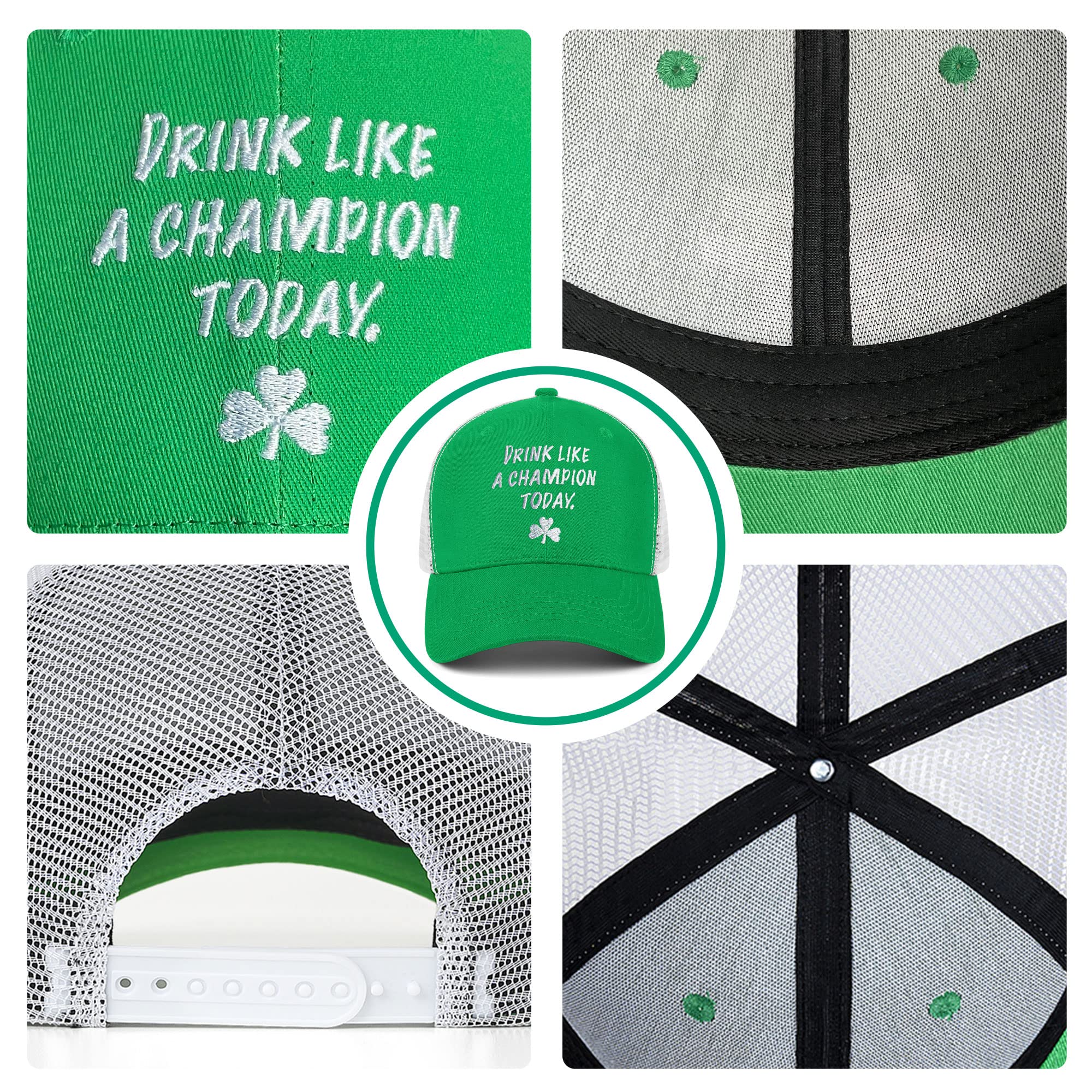 St. Patrick's Day Clover Baseball Cap Adjustable Trucker Hat Fashion Dad Hat Sports Hat St. Patrick’s Day Gift