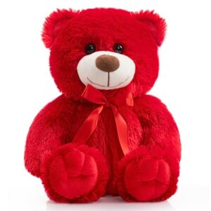 wenmotdy super color teddy bear stuffed animals plush toy for children girlfriend family congratulations baby shower birthday red 14 inch