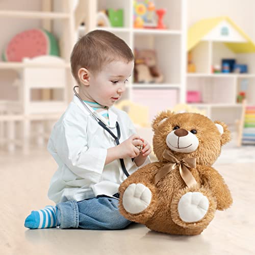 WENMOTDY Super Color Teddy Bear Stuffed Animals Plush Toy for Children Girlfriend Family Congratulations Baby Shower Birthday Tan 14 inch