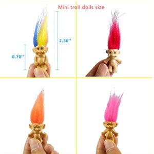 Mini PVC Vintage Trolls Lucky Doll Mini Action Figures Cake Toppers Chromatic Adorable Cute Little Guys Collection, School Project, Arts Crafts, Party Favors (30pack-B)