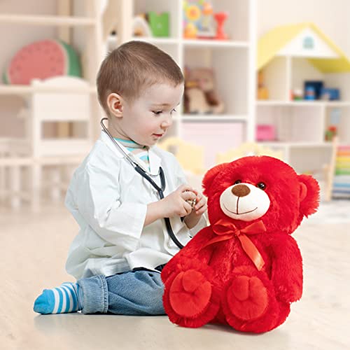 WENMOTDY Super Color Teddy Bear Stuffed Animals Plush Toy for Children Girlfriend Family Congratulations Baby Shower Birthday Red 14 inch