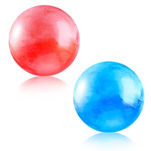 abeillo 8.5 inch marbleized bouncing balls for kids, 2 pieces cloud bouncy balls inflatable rubber playground ball bouncy play balls for kids adults pet outdoor school water fun