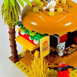 General Jim's Paradise Burger Modular Building Blocks Set | Intricate and Colorful Burger in Paradise Brick Building Experience