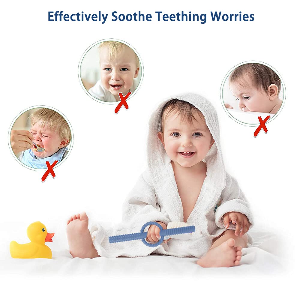 Teething Sticks Toys for Babies Remote Control Shape Teether Toys Set,Teething Toys for Babies 0-6 Months (Beige White02)