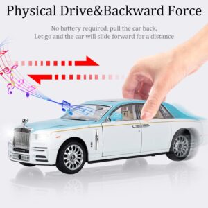 1/24 Diecast Car Model Rolls-Royce Phantom Toy Car, Alloy Collectible Phantom Replica Pull Back Model Car Vehicles with Sound and Light for Kids Boys Girls Birthday Gift