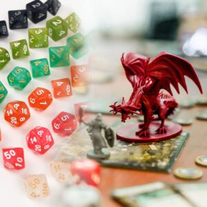 30 Set DND Double-Colors Polyhedron Dice Set for Dungeons and Dragons D&D RPG MTG Table Games D4 D6 D8 D10 D% D12 D20 30 Colors Dice (210 Pieces)