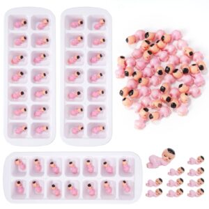 My Water Broke Baby Shower Game with 100 Mini Plastic Babies, 3 Ice Cube Trays, for Party Decorations Baby Shower Games (Blue)