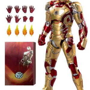 LonullyMege Ironman Action Figures Set 2 Pack Metal Painting All Joints Movable 7 Inch Collectible Model Toys (MK42 & MK43)