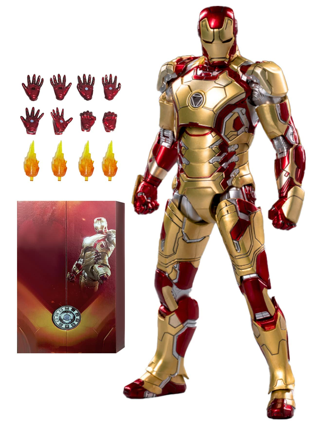 LonullyMege Ironman Action Figures Set 2 Pack Metal Painting All Joints Movable 7 Inch Collectible Model Toys (MK42 & MK43)