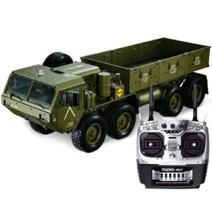 qiyhbvr rc military truck, 8wd off-road remote control army cars, 2.4ghz 8x8 1:12 scale, rc vehicle army truck transport electric toy for adult boys kids gift