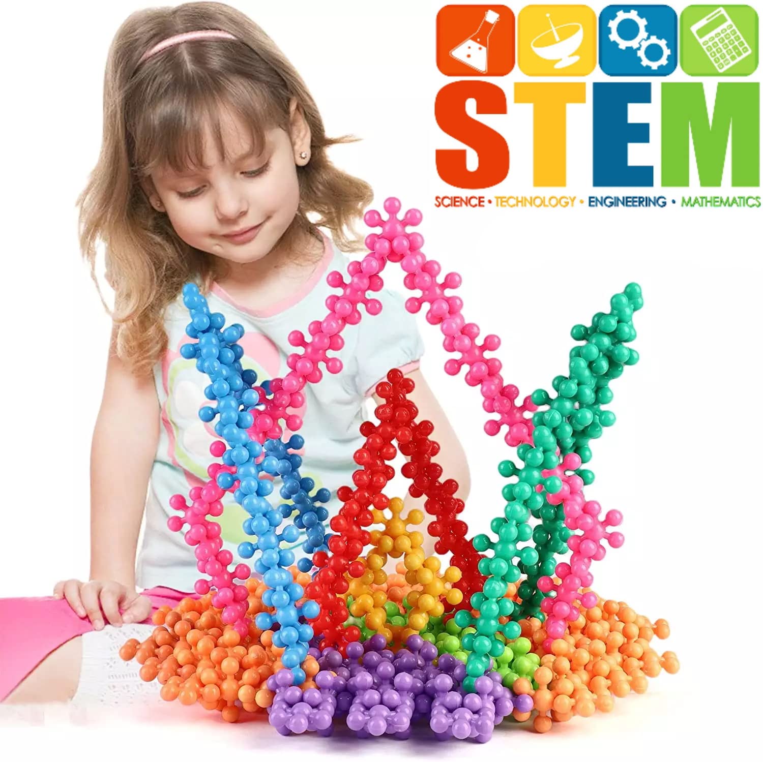 Nick Knack's Essentials 300 Pieces - STEM Interlocking Building Toy Set Linking Jax for Childhood Educational Development | Multicolored Classroom Set