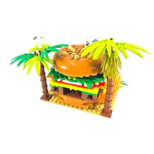 General Jim's Paradise Burger Modular Building Blocks Set | Intricate and Colorful Burger in Paradise Brick Building Experience