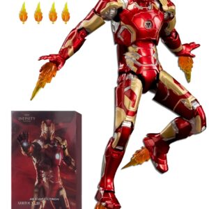 LonullyMege Ironman Action Figures Set 2 Pack Metal Painting All Joints Movable 7 Inch Collectible Model Toys (MK42 & MK43)