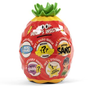 Ryan's World Island Adventures - Mystery Pineapple Egg - New Tropical Adventure for Ryan and his Fans - Contains 4 Mystery Micro Figures, Pineapple Island Hopper Micro Vehicle, Kinetic Sand, Stickers