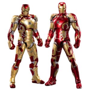 LonullyMege Ironman Action Figures Set 2 Pack Metal Painting All Joints Movable 7 Inch Collectible Model Toys (MK42 & MK43)