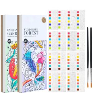 2 pcs pocket watercolor painting book coloring books for kids ages 4-8 watercolor paint bookmark kit for kids watercolor painting book pocket watercolor book to paint travel pocket watercolor kit