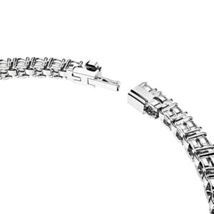 SWAROVSKI Matrix Tennis Bracelet, Round Clear Stones on Rhodium Finished Band, Size M, Part of the Matrix Tennis Collection