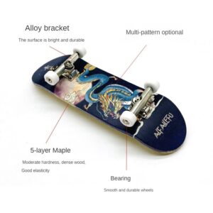 Pro Fingerboard Complete 30mm Skateboard Mini Small Hand Skate Professional Finger Board Full Wood Maple Wheels with Bearings for Kids (B1)