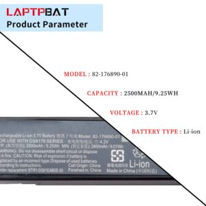 LAPTPBAT 82-176890-01 Battery for Zebra 8100 Series Scanners DS8100 DS8170 DS8178 BTRY-DS81EAB0E-00 BTRY-ZDS81EAZB0E-00 71-176890-01 3.7V 2500mAh 9.25Wh