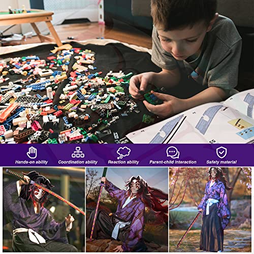 Jorumo Demon Slayer Sword Building Set, 39in Kokushibo Sword Building Block with Scabbard and Stand, Handmade Cosplay Anime Sword Toy Building Set for Collecting and Gifting, 789 pcs