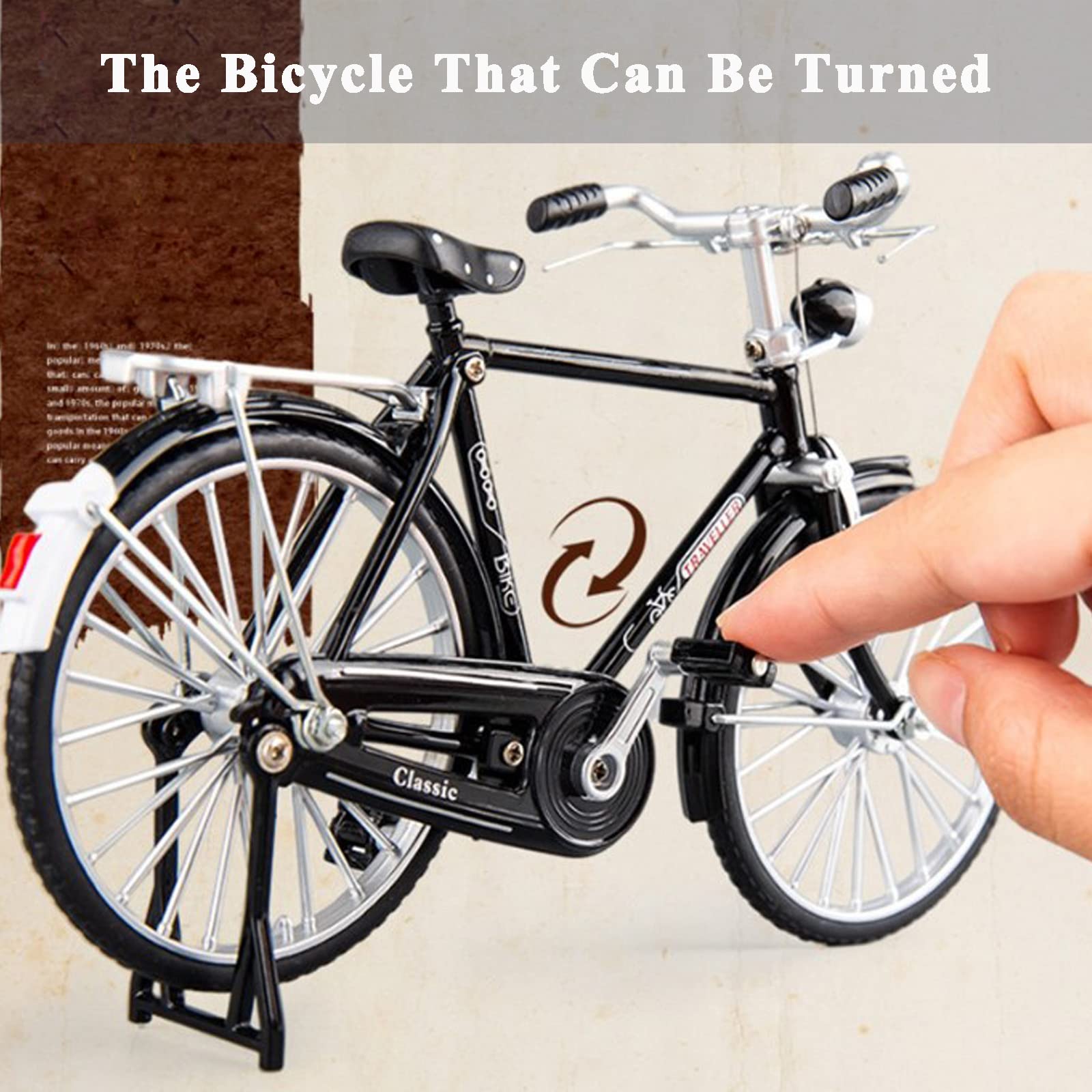 Japelessor 51 PCS Retro Bicycle Model Ornament for Kids - DIY Bicycle Model Assembled (B-Green)