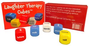 tomorrow river games laughter therapy cubes is an icebreaker and therapy game for kids, teens and adults. laugh together and talk about serious life issues.