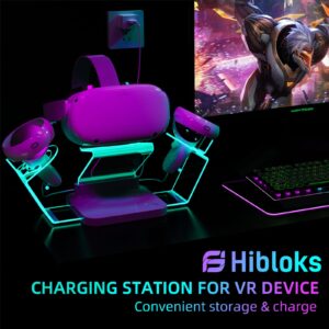 HiBloks Charging Station for Oculus Quest 2 & HiBloks Cooling Fan Face Cover for Meta/Oculus Quest 2 Accessories