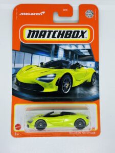 matchbox 2022 - mclaren 720 spider - lime green - 3/100 - mint/nrmint ships bubble wrapped in a box