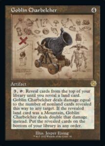 magic: the gathering - goblin charbelcher (081) - schematic - the brothers' war retro artifacts